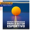 Card com divulgao da campanha pela aprovao do PL 2824/2020, de apoio emergencial ao segmento esportivo durante pandemia coronavrus