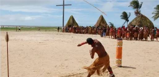 Jogos Indgenas Patax acontecem durante esta semana na Praia de Coroa Vermelha, em Santa Cruz Cabrlia 